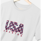 apoh USA Stars & Stripes Graphic White T-Shirt
