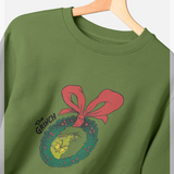 The Grinch Christmas Wreath Graphic Green Sweatshirt