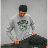 Park Fields Michigan Emblem Heather Grey Sweatshirt