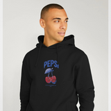 Pepsi Official Vintage Wash Cherry Graphic Black Hoodie