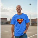 Superman Official Shield Graphic Bright Blue T-Shirt