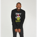 Official Don't Be A Grinch Graphic Black Sweatshirt