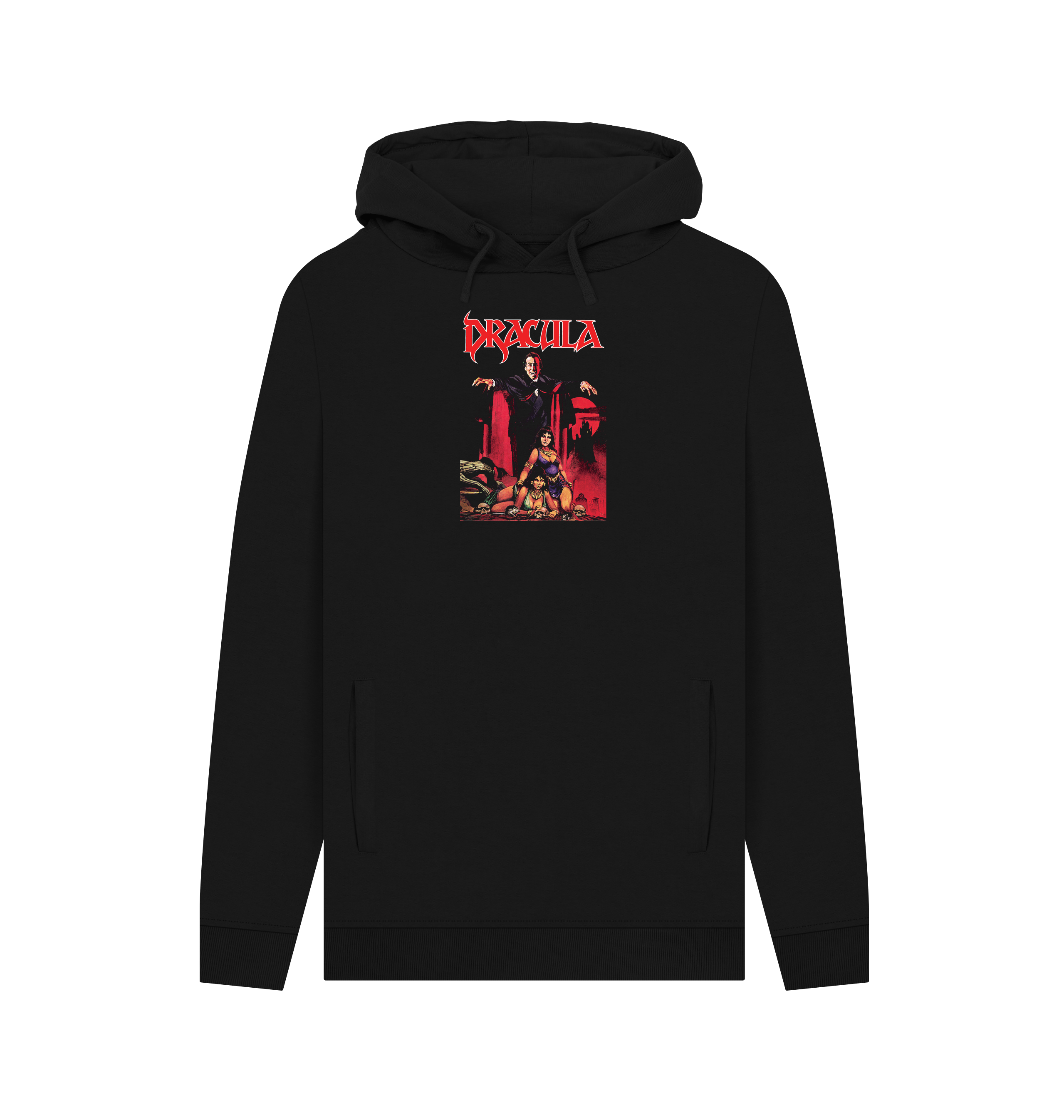 Black Printed Hoody Front