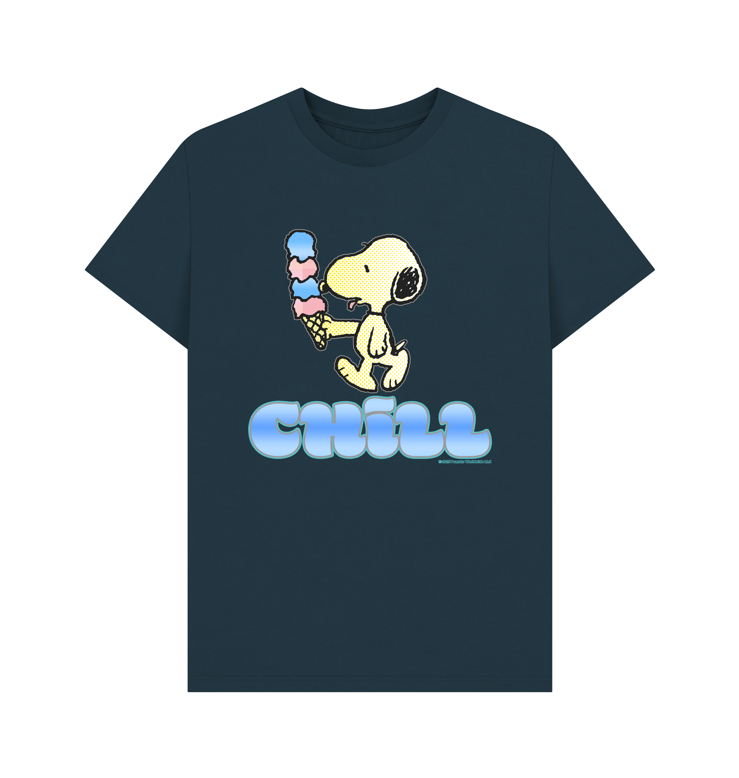 Denim Blue Printed T-shirt Front