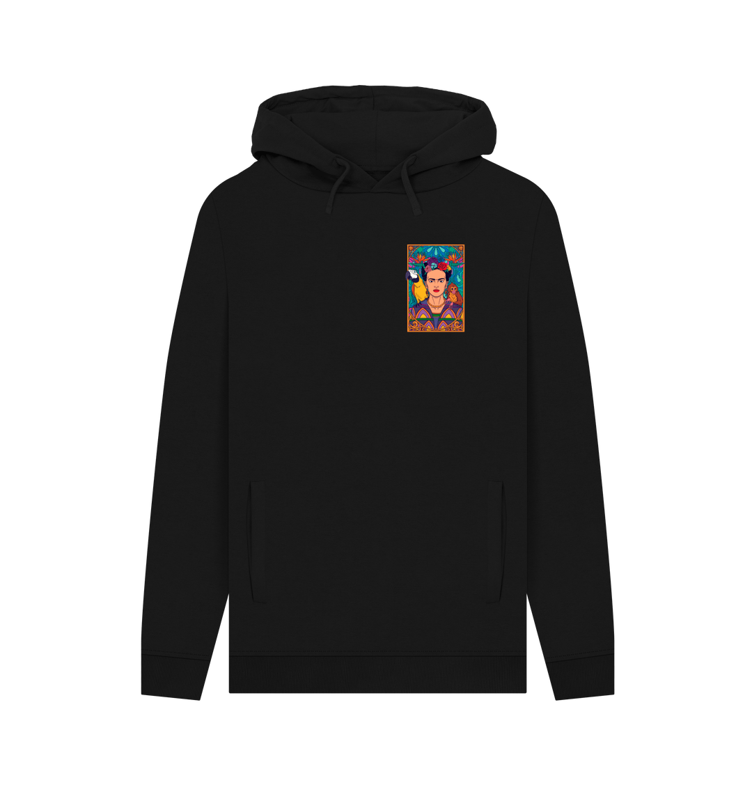Black Printed Hoody Front