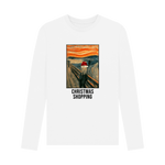 White Printed Long Sleeve T Shirt Front