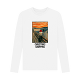 White Printed Long Sleeve T Shirt Front