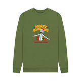 Khaki Printed Sweater Front