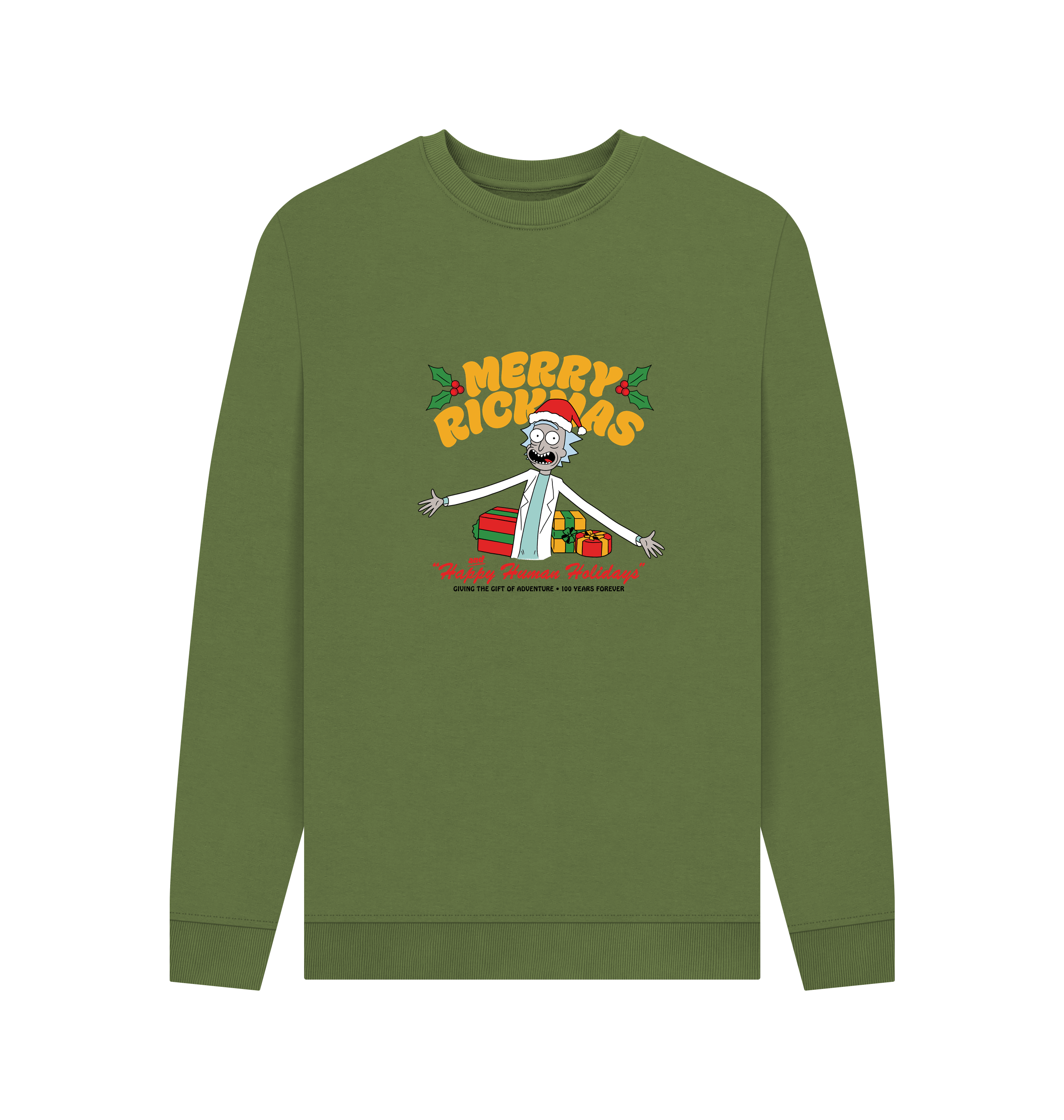 Khaki Printed Sweater Front