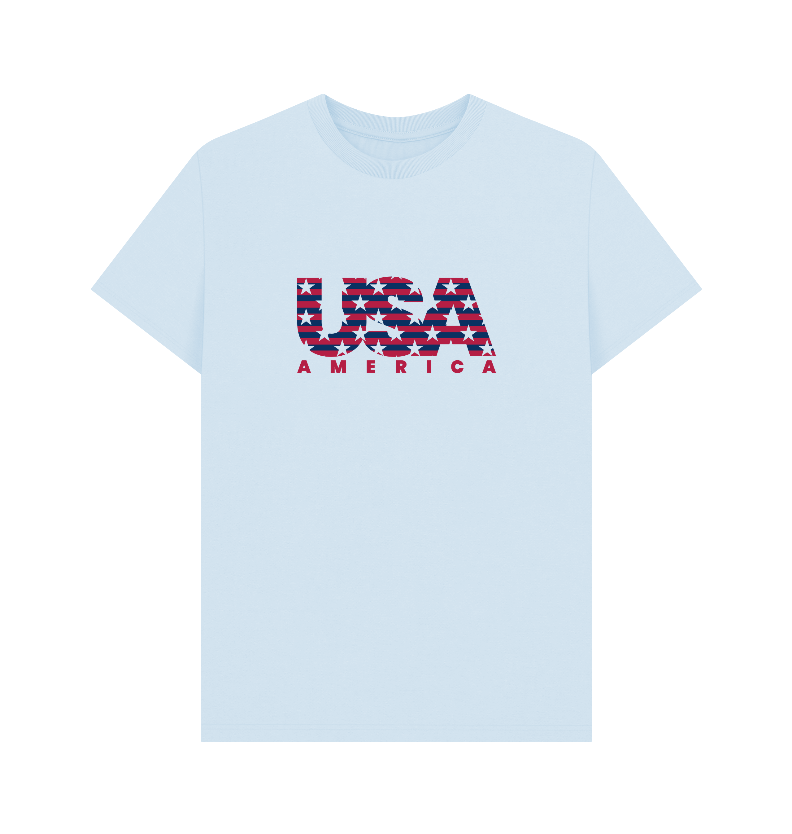 Sky Blue Printed T-shirt Front