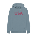 Stone Blue Printed Hoody Front