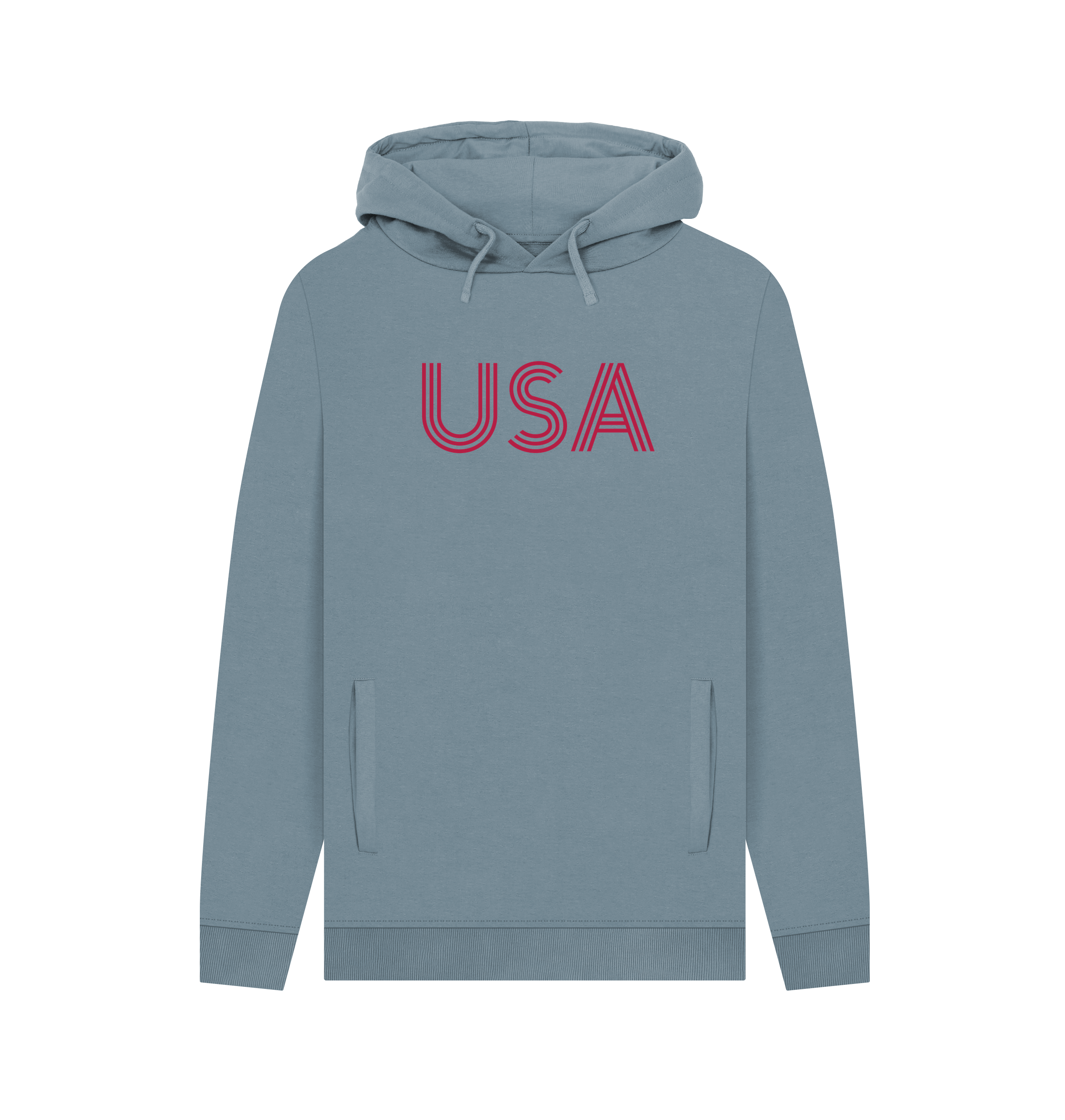 Stone Blue Printed Hoody Front