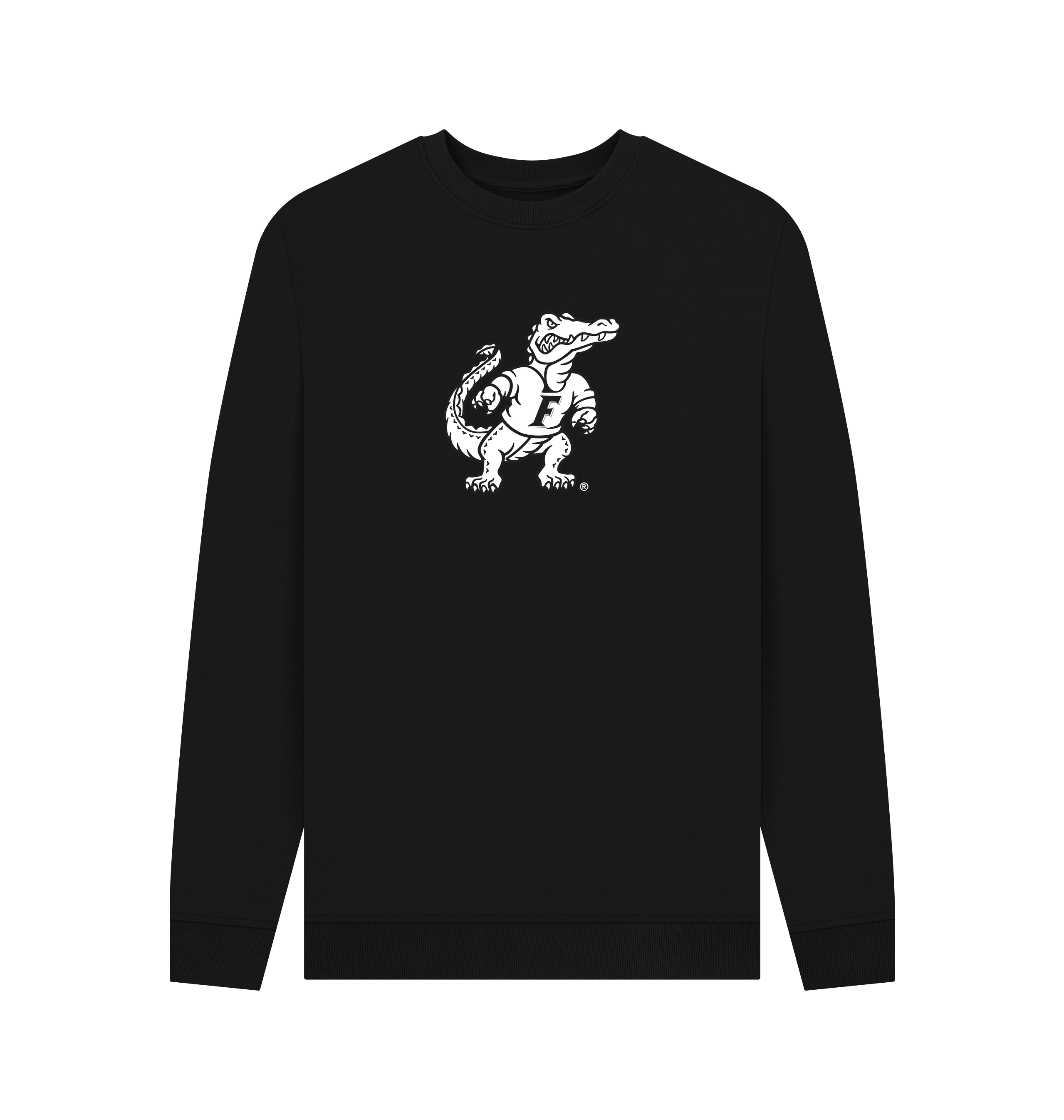 Black Printed Sweater Front
