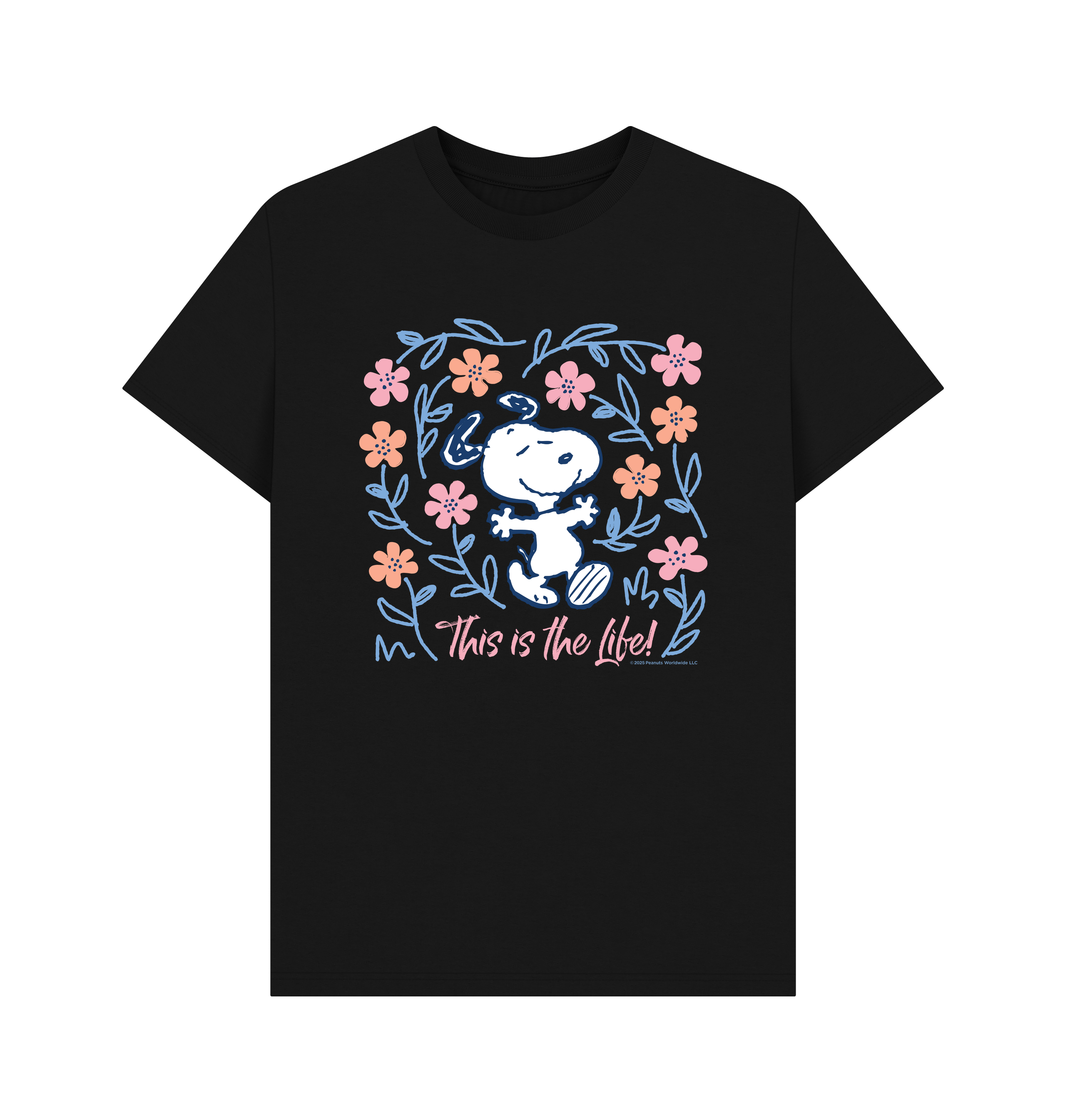 Black Printed T-shirt Front