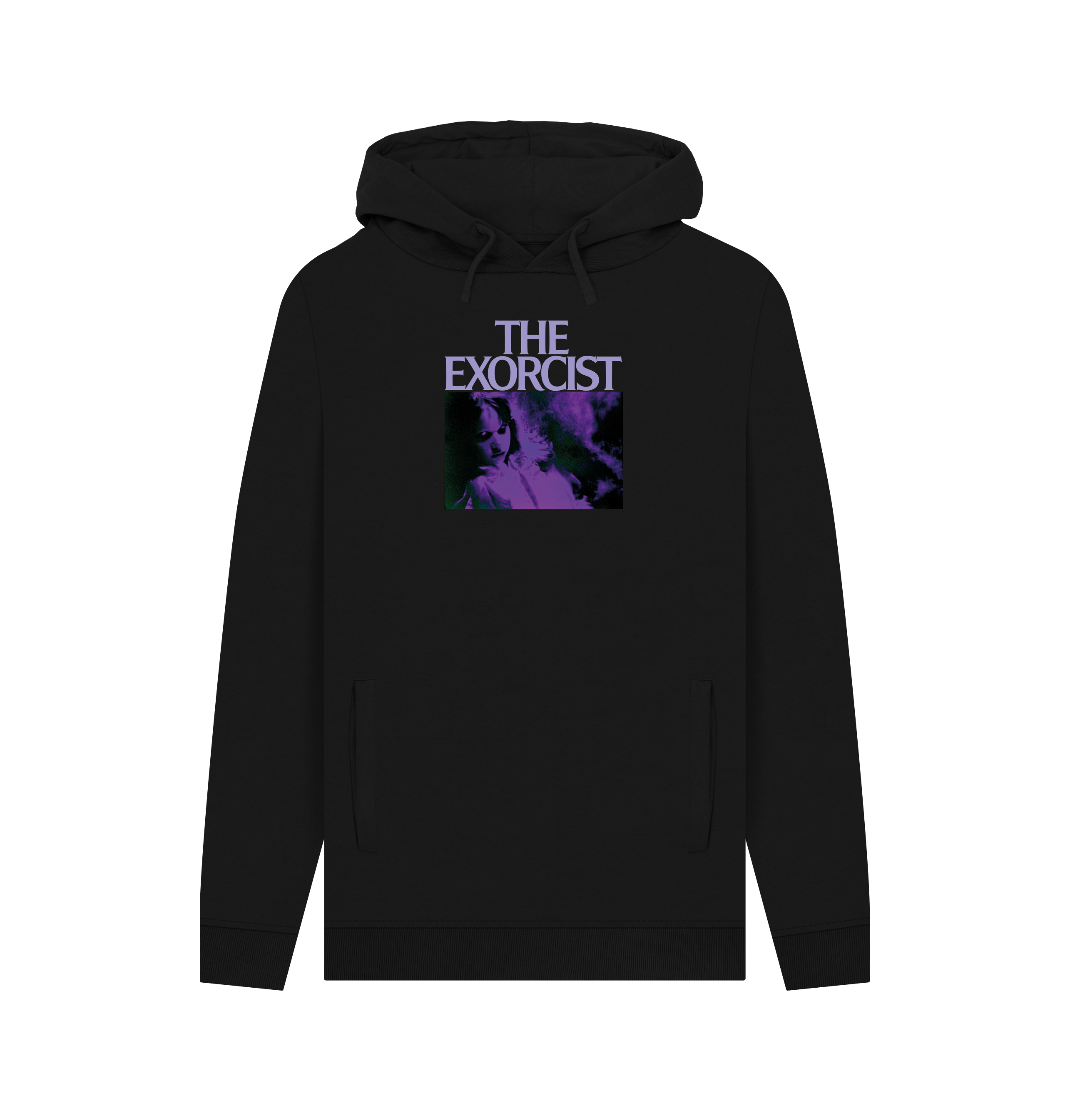 Black Printed Hoody Front