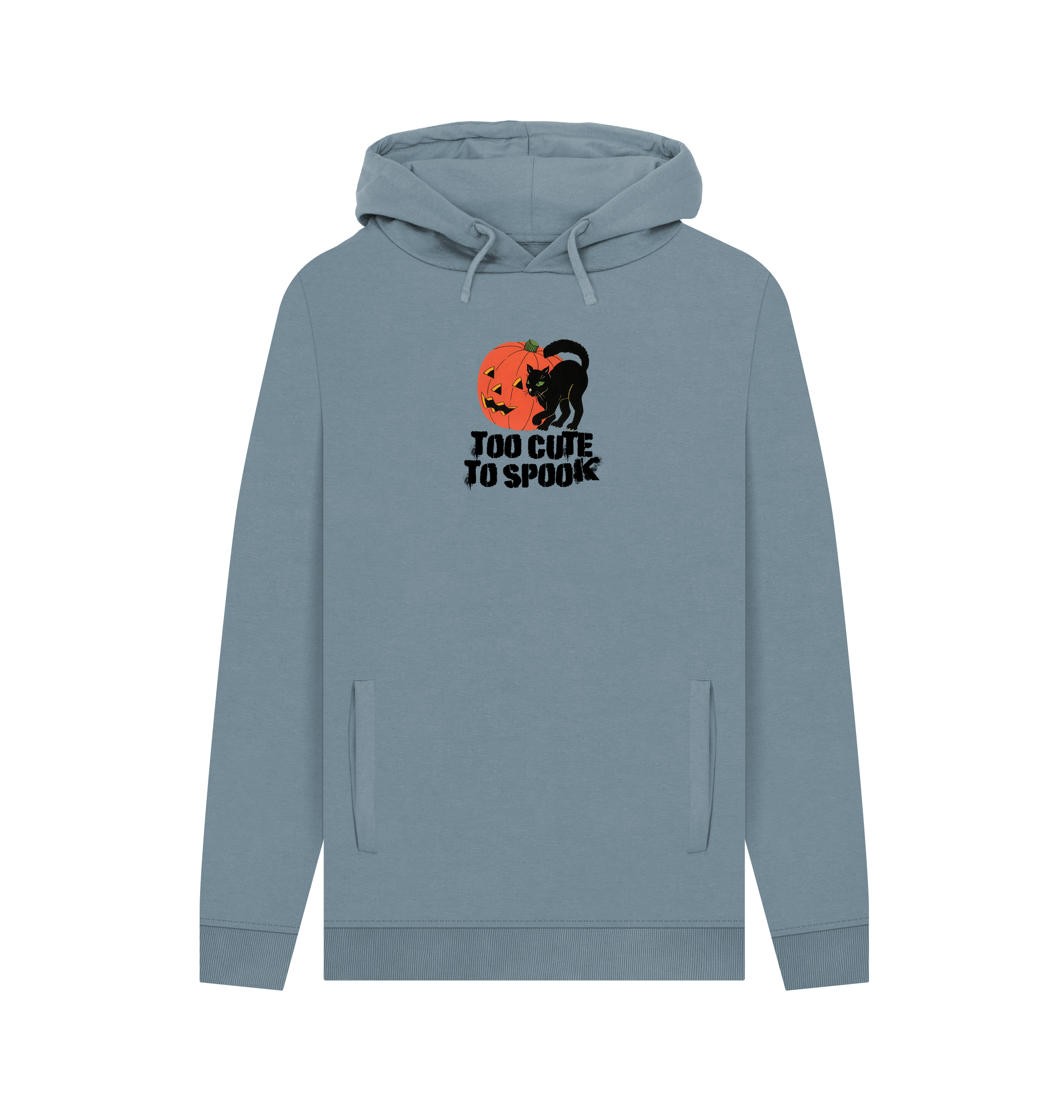 Stone Blue Printed Hoody Front