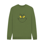 Khaki Printed Sweater Front