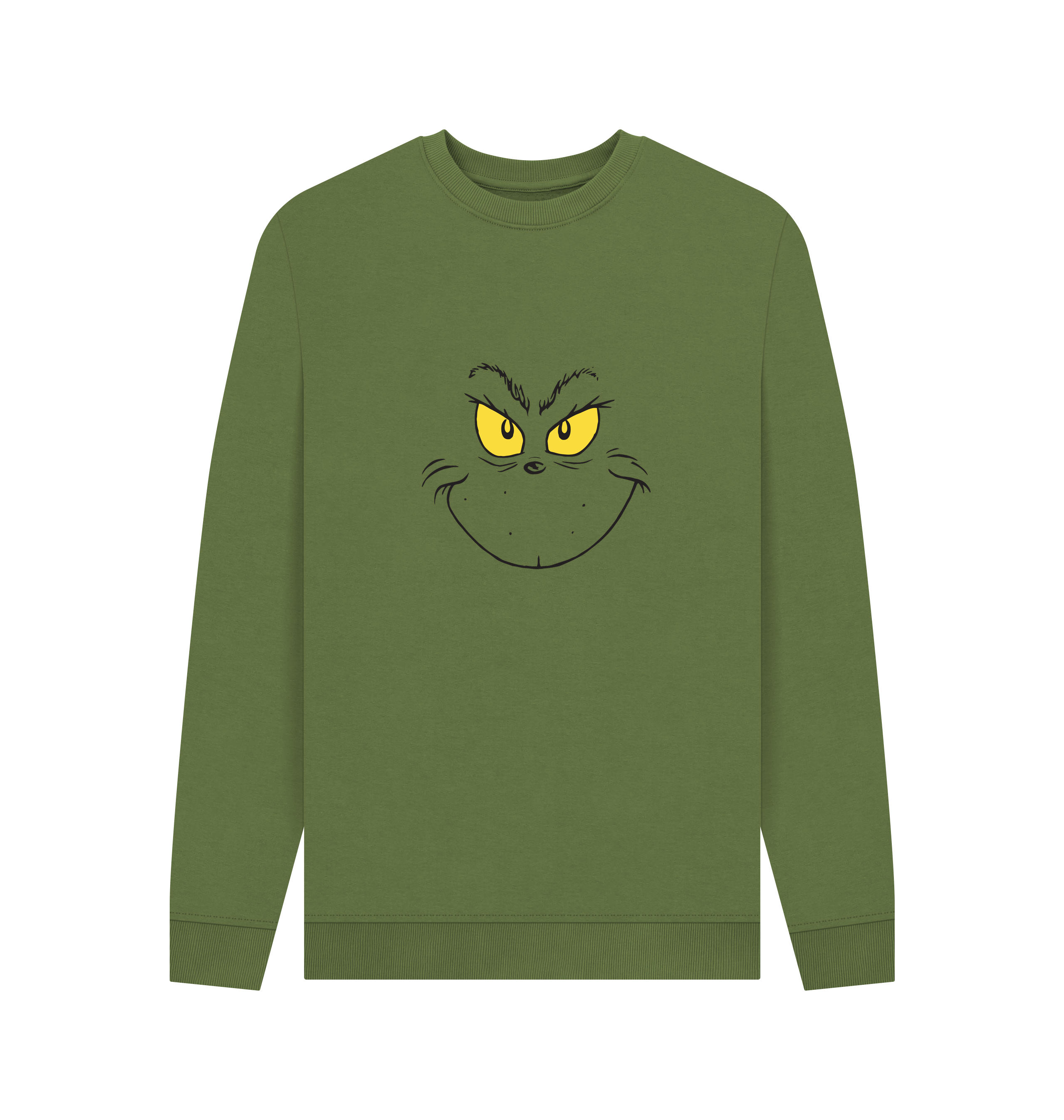 Khaki Printed Sweater Front