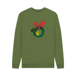 Khaki Printed Sweater Front