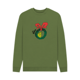 Khaki Printed Sweater Front