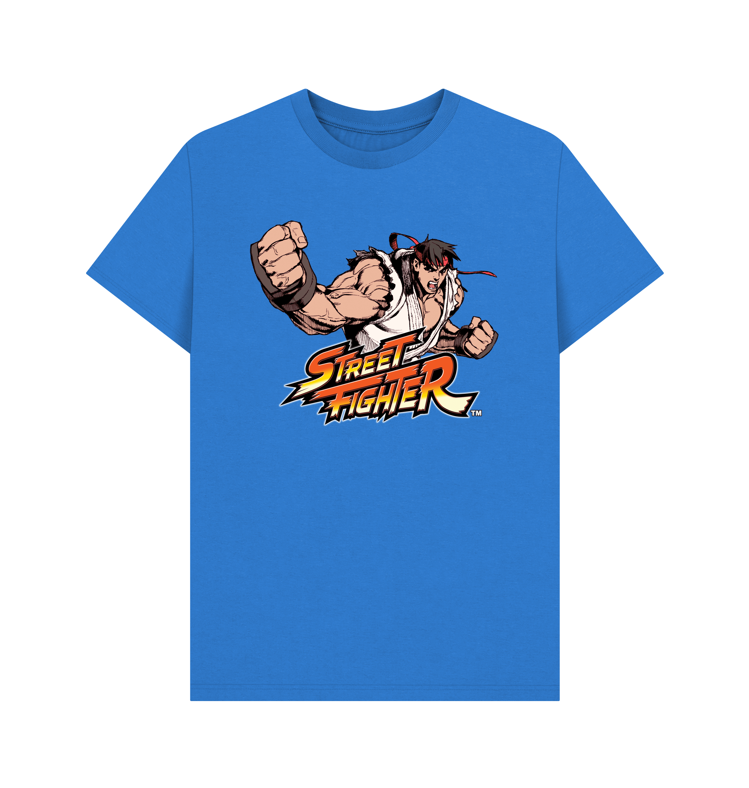 Bright Blue Printed T-shirt Front