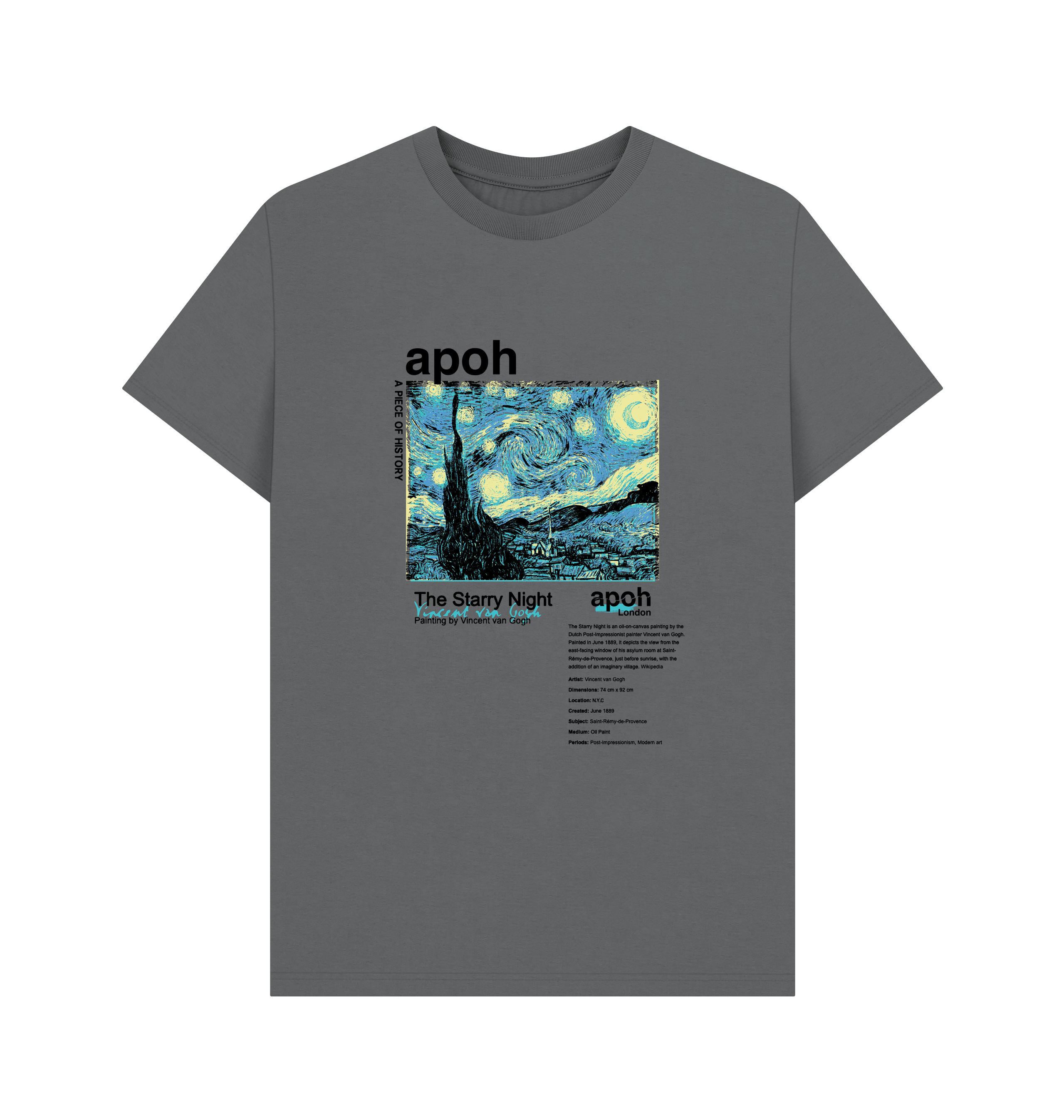 Slate Grey Printed T-shirt Front