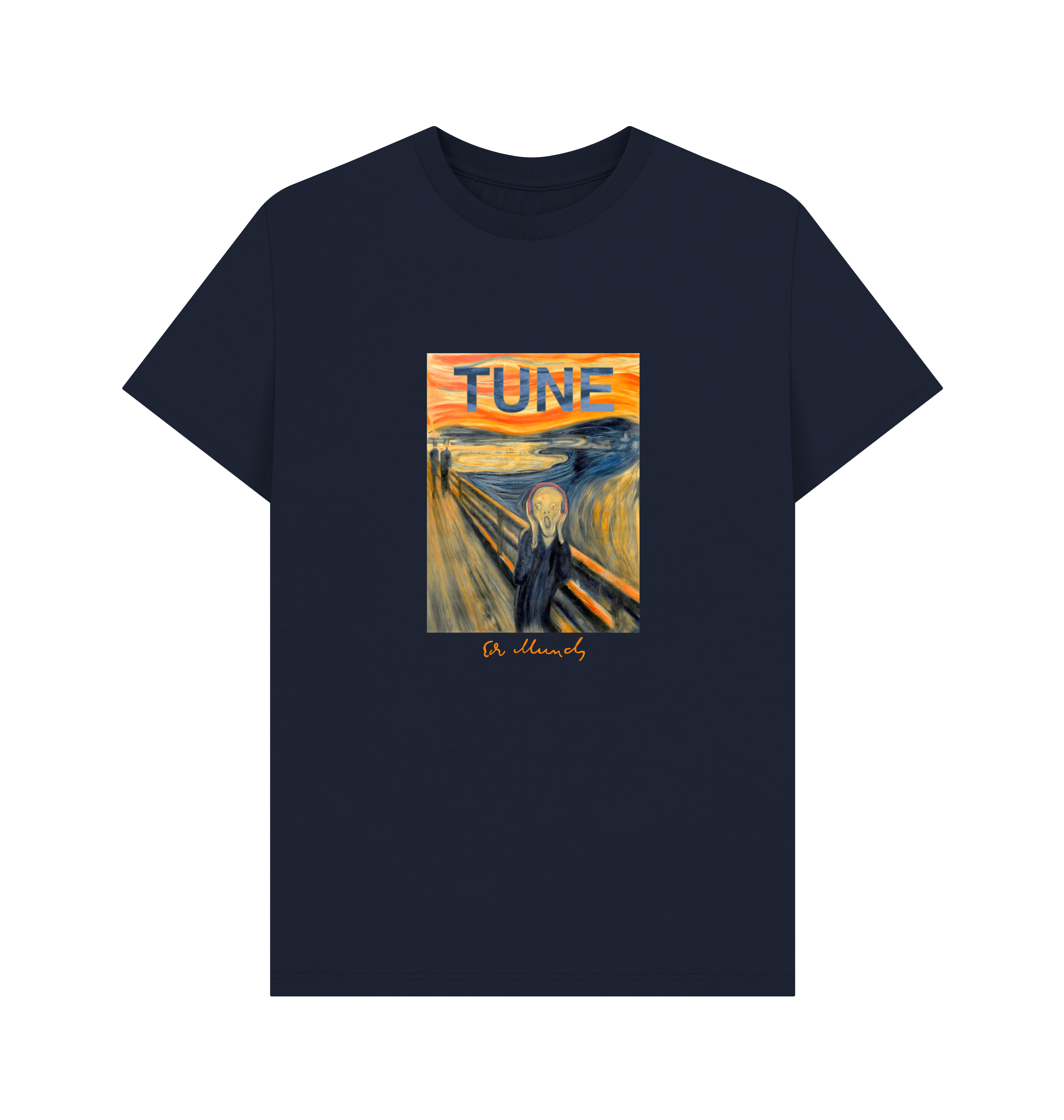 Navy Blue Printed T-shirt Front