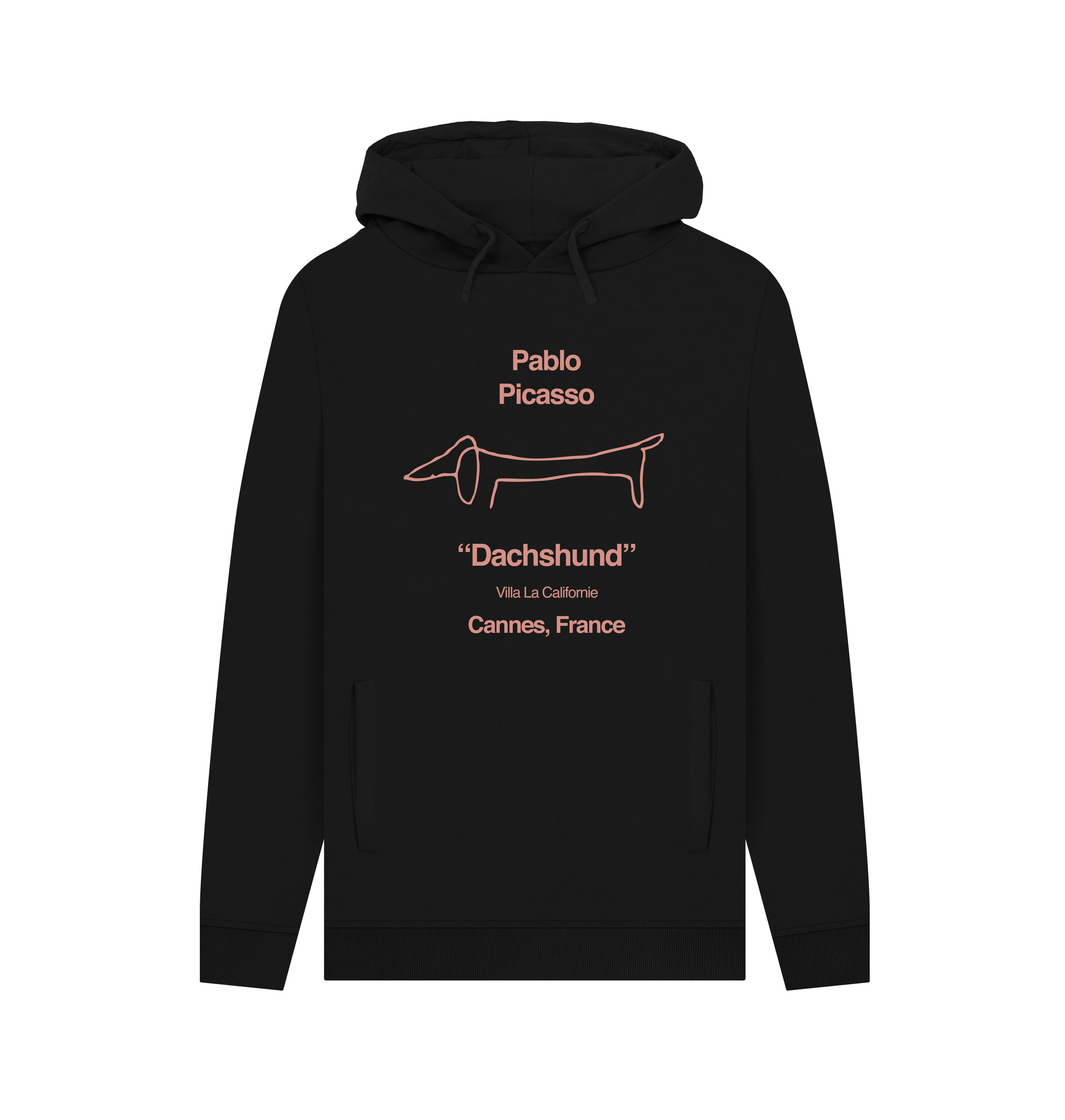 Black Printed Hoody Front