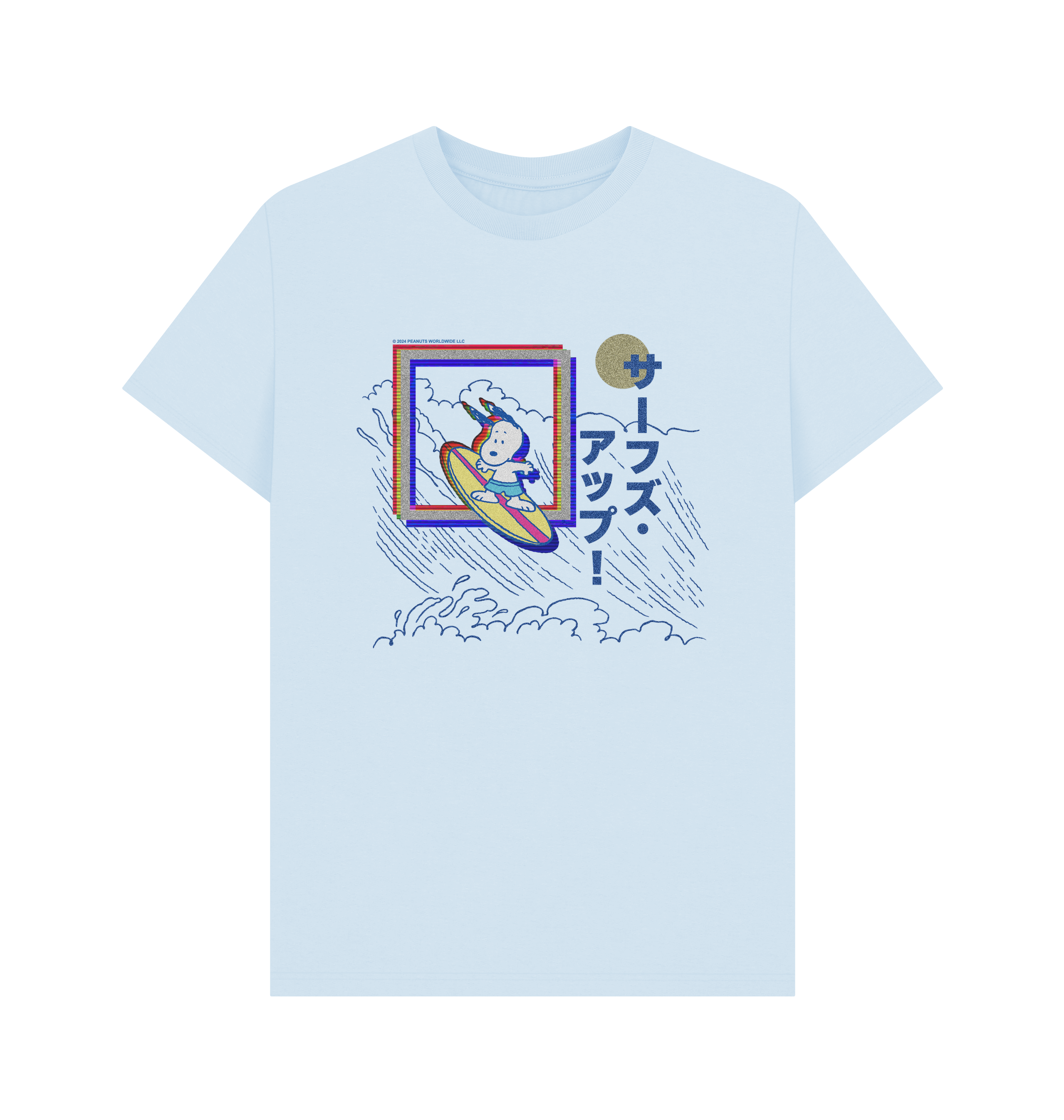 Sky Blue Printed T-shirt Front