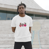The Powerpuff Girls Official Triple Heart White Graphic T-Shirt