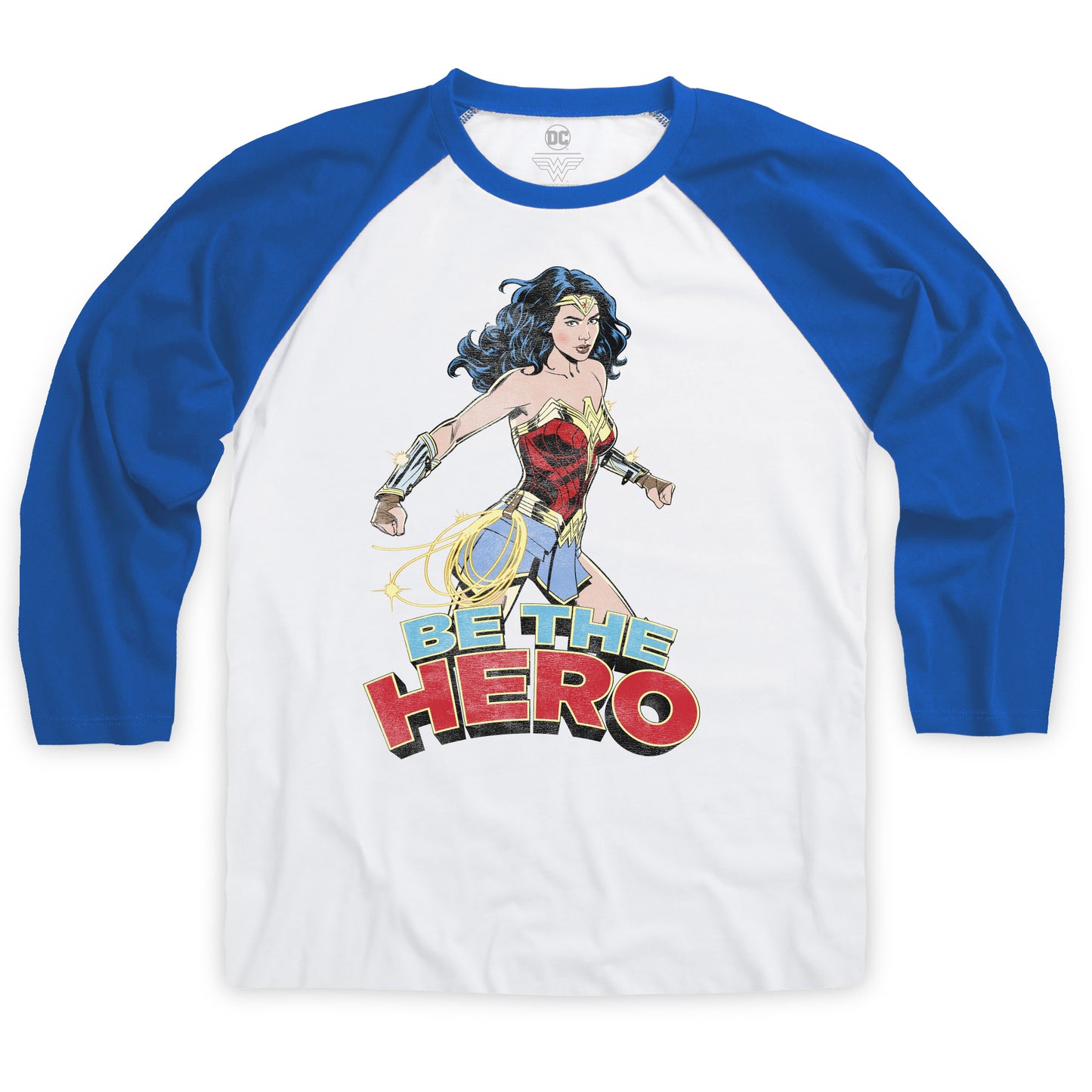 Wonder Woman Be The Hero Baseball T-Shirt Blue
