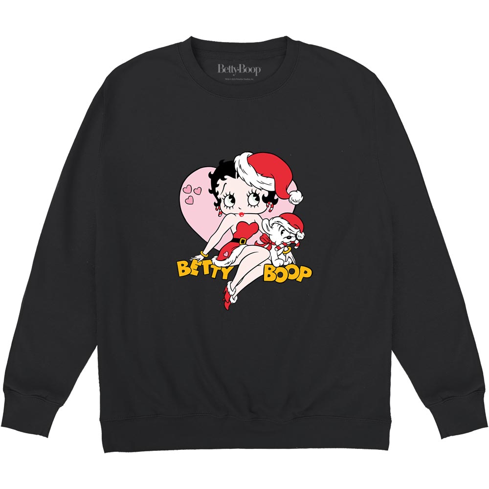 Betty Boop Heart Black Sweatshirt