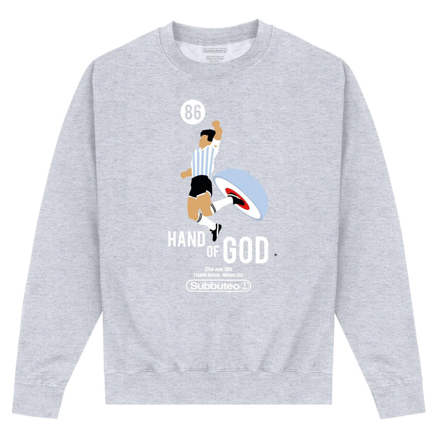 Subbuteo Hand Of God Heather Grey Sweatshirt