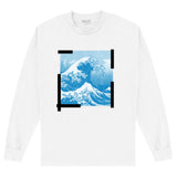 apoh Hokusai Tape Long Sleeve White T-Shirt