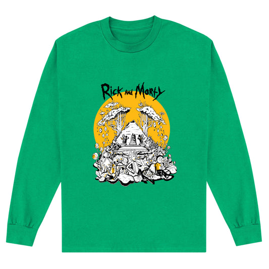 Rick and Morty Sunset Long Sleeve T-Shirt - Celtic Green