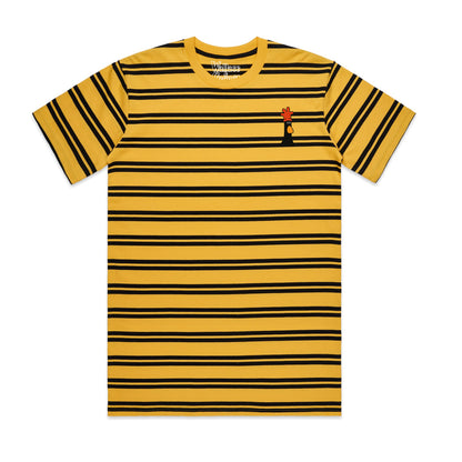 Feathers McGraw Silent Villain Stripe T-Shirt - Yellow/Black