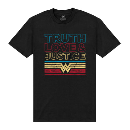 Wonder Woman 'Truth, Love, Justice' Black T-Shirt