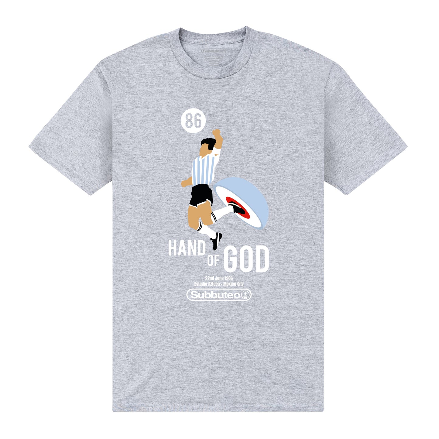 Subbuteo Hand Of God Heather Grey T-Shirt