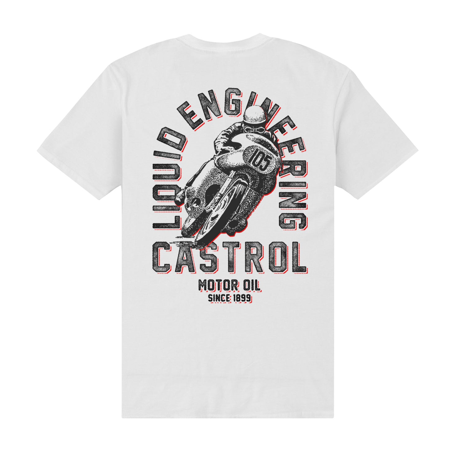 Castrol Mono Pocket Print White T-Shirt